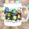 3D Four Dinosaurs Mug Wrap, 11oz & 15oz Mug Template, Mug Sublimation Design, Hole In A Wall Mug Wrap Template, Instant Digital Download PNG.jpg