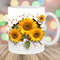 3D Hole In A Wall Sunflowers Mug Wrap, 11oz & 15oz Mug Template, Mug Sublimation Design, Mug Wrap Template, Instant Digital Download PNG.jpg