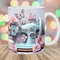 3D Sewing Machine Mug Wrap, 11oz & 15oz Mug Template, Mug Sublimation Design, Pink Flowers Mug Wrap Template, Instant Digital Download PNG.jpg