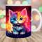 Colorful Neon Kitten Mug Wrap, 11oz And 15oz Mug Template, Mug Sublimation Design, Mug Wrap Template, Instant Digital Download PNG.jpg