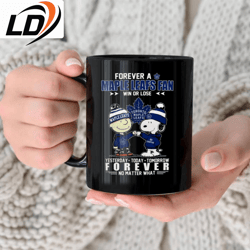 official peanuts snoopy and charlie brown forever a toronto maple leafs fan win or lose mug