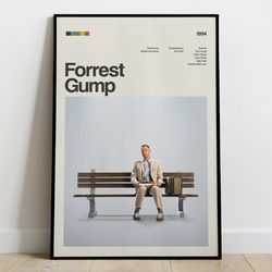 forrest gump movie poster light theme, forrest gump modern movie poster print, forrest gump poster wall decor, movie pos