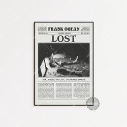 frank ocean retro newspaper print, lost poster, lost lyrics print, frank ocean poster, channel orange poster, , lc3 less