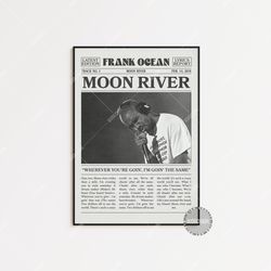 frank ocean retro newspaper print, moon river poster, moon river lyrics print, frank ocean poster, blonde poster,  lc3