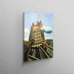 3d canvas, 3d wall art, large wall art, dominique appia le temps des gares, abstract poster, modern canvas gift