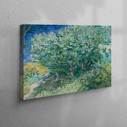 3D Canvas, 3D Wall Art, Large Wall Art, Lilac Bush by Van Gogh, Nature Landscape Artwork, Tree Artwork, Van Gogh Tree Ar