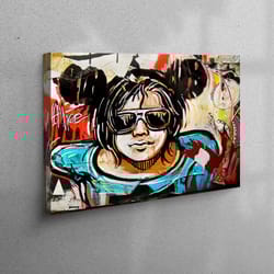3d canvas, canvas art, canvas gift, girl graffiti printing, girl graffiti 3d canvas, girl graffiti poster, girl street c