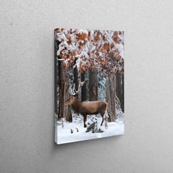 3d canvas, canvas art, living room wall art, wild animal art, animal artwork, nature scene canvas, winter scene art, wil