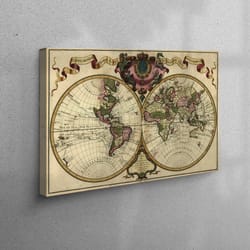 3d canvas, canvas art, large wall art, vintage map, classroom, map 3d canvas, vintage world map wall decor canvas print,