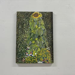 3d canvas, canvas home decor, canvas decor, gustav klimt the sunflower, klimt sunflower 3d canvas, green art canvas, fam
