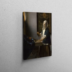 3d wall art, living room wall art, canvas wall art, woman holding a balance, woman canvas art, reproduction wall art,