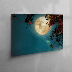 3d wall art, moon over the tree, home decor wall art, view canvas print, personalized gifts, moon over the tree wall art