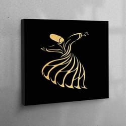 3d wall art, wall art, canvas print, whirling dervish painting, contemporary 3d canvas, whirling dervish canvas decor, m
