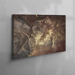 3d wall art, wall art, canvas, brown gold marble, abstract canvas, modern marble canvas, contemporary art, marble printe