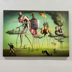 3d wall art, wall art, wall art canvas, salvador dali the american dream, salvador dali canvas art, dali dream wall deco