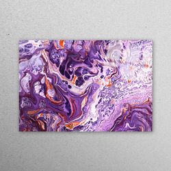 glass printing, glass art, glass wall art, purple alcohol ink art, modern wall art, purple wall decoration, contemporary