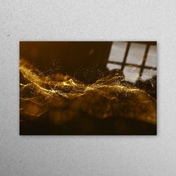 glass printing, glass wall art, wall decoration, gold shimmery wall art, abstract glass wall art, modern wall decor, tre