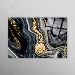 glass wall art, glass printing, wall decor, black and gold marble, gold glass wall art, marble glass art, contemporary g
