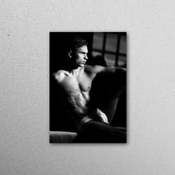 glass wall art, glass wall decor, tempered glass, sensual man photo, sexy glass wall art, sensual wall decor, bedroom gl