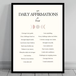 affirmation wall art for fear self love positive affirmations words of affirmation canvas daily affirmations print s