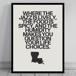 hilarious louisiana meme print louisiana canvas minimalist state slogan louisiana silhouette modern travel keep cal