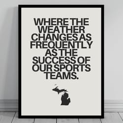 hilarious michigan meme print michigan canvas minimalist state slogan michigan silhouette modern travel keep calm s