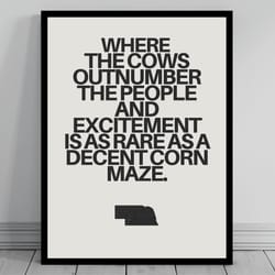 hilarious nebraska meme print nebraska canvas minimalist state slogan nebraska silhouette modern travel keep calm s