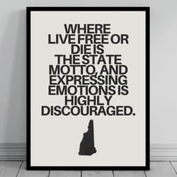 hilarious new hampshire meme print new hampshire canvas minimalist state slogan new hampshire silhouette modern trav