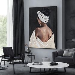 back view of a beauty woman canvas print, modern canvas painting, wall art canvas design, framed canvas ready to hang