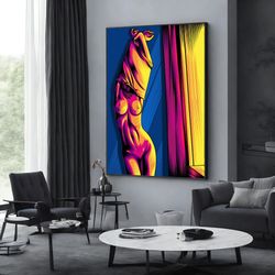 erotic canvas, nude woman poster, naked woman print, extra large wall art, wall art canvas design, framed canvas ready t