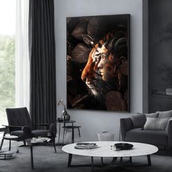 framed tiger print, jungle wall art print, nature wall decor, tiger painting print, wall art canvas design, framed canva