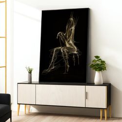 rope woman canvas painting, woman poster, fashion rope woman canvas wall art, rope girl painting, canvas art, framed can