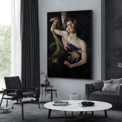 seven deadly sins canvas painting,seven sins canvas print, surreal poster, extra large wall art design, framed canvas re