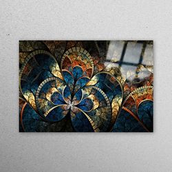 glass, wall decoration, glass wall decor, fractal pattern, shimmery glass wall, fractal pattern glass decor, fractal gla