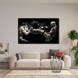anderson silva legendary kick poster art print, anderson silva poster art canvas, gym wall art canvas print art,ufc boxi