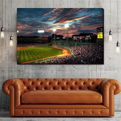 fenway park poster canvas wall art print, fenway park poster, fenway park canvas print, stadium wall art decor, sport ro