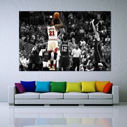 jimmy butler last shoot poster print art, jimmy butler canvas wall art, jimmy butler wall art, game winner shoot poster
