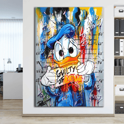 guilty dorlock homes graffiti pop art canvas, banksy style pop art, daffy duck framed art, urban graffiti wall art