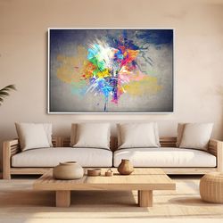 light bulb abstract bright color wall art, colorful light bulb wall decor, living room wall dcor