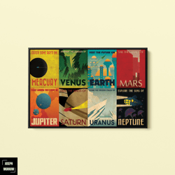 nasa canvas space travel style retro vintage canvas print