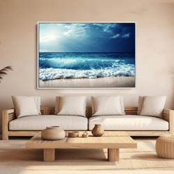 5 panel sea landscape nautical photo coastal canvas print sea wave canvas extra large wall art ready to hang, ocean beac