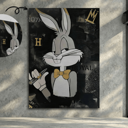 pop art bugs bunny art, cartoon wall art, banksy bugs bunny, banksy wall art, street art, graffiti art, luxury wall art