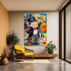 pop art monopoly man fashion unique modern painting print abstract framed canvas wall art poster print homeoffice room d