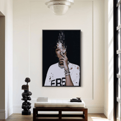 rihanna poster, pop star rihanna print, rihanna wall art, rihanna photo black 'n' white, rihanna art print