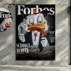 scrooge mcduck pop art, money canvas, mural art print, duck pop art, comic canvas, cartoon wall art, framed canvas