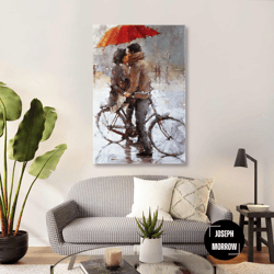 lover wall art, kissing couple canvas art, living room wall decor, roll up canvas, stretched canvas art, framed wall art