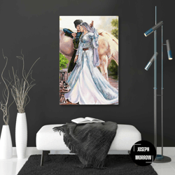 lover wall art, nomad couple canvas wall art, dance wall art decor, roll up canvas, stretched canvas art, framed wall ar