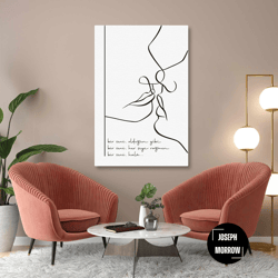 lover wall art, poem canvas art, line wall art decor, roll up canvas, stretched canvas art, framed wall art painting