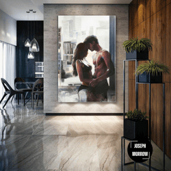 lover wall art, romantic canvas art, sexy wall decor, roll up canvas, stretched canvas art, framed wall art painting