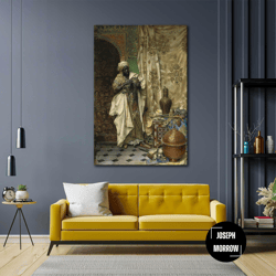 ludwig deutsch wall art, oriental wall decor, ethnic canvas wall art decor, roll up canvas, stretched canvas art, framed